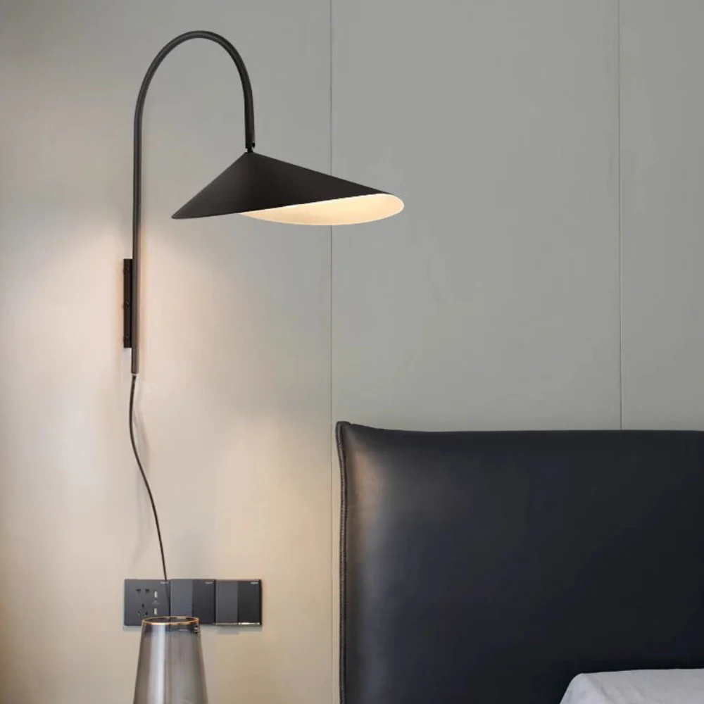 Wall Lamp with 180 Degree Rotation - Minimalist Mid Century Black - Image 2
