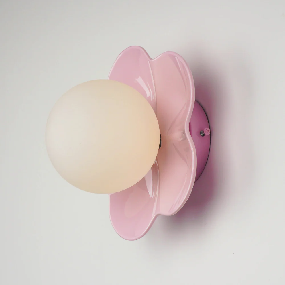 Wall Sconce with Flower Petal Metal Base - Modern Danish Pastel - Image 12