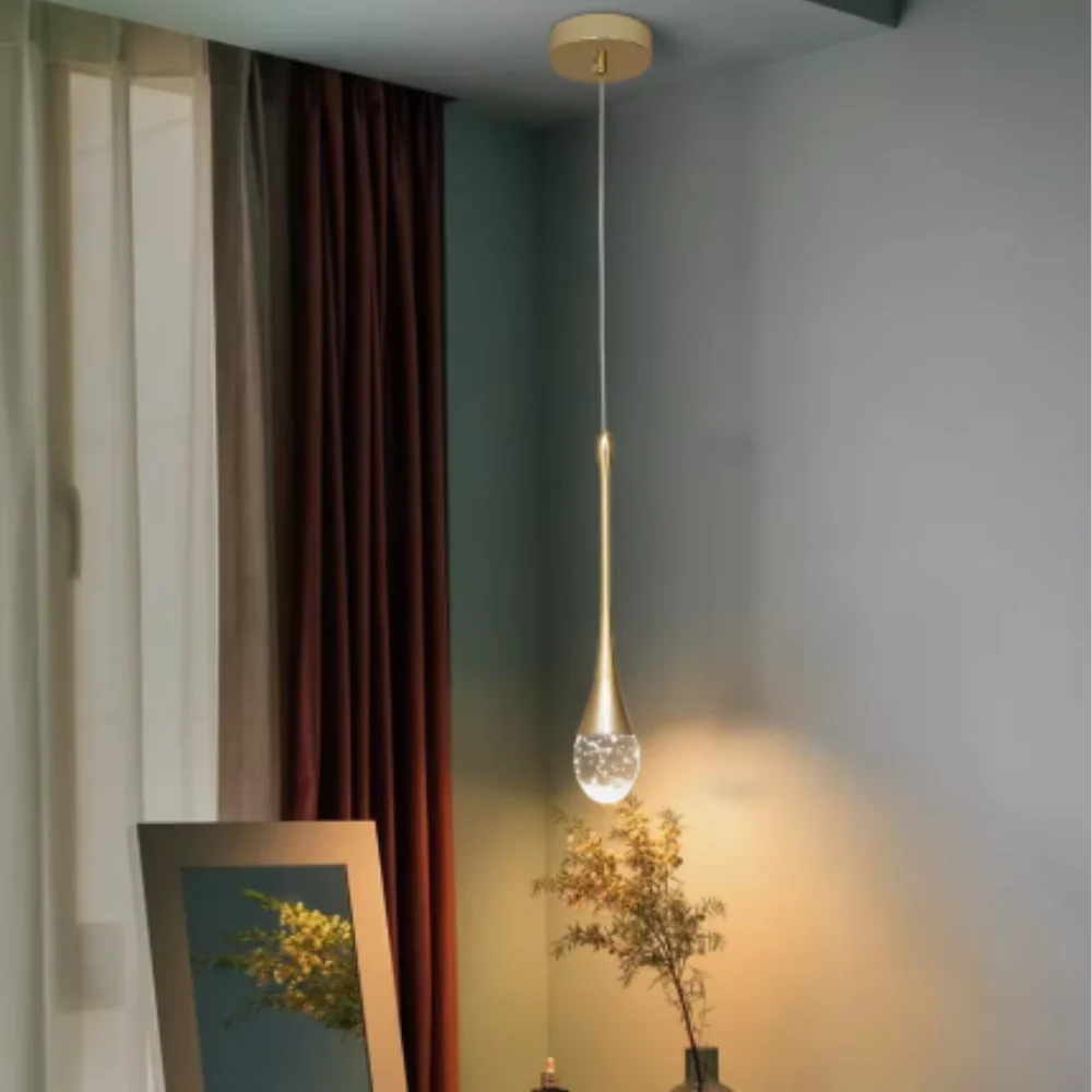 Water Drop Pendant Light with Bubble Crystal Glass - Modern Style - Image 11