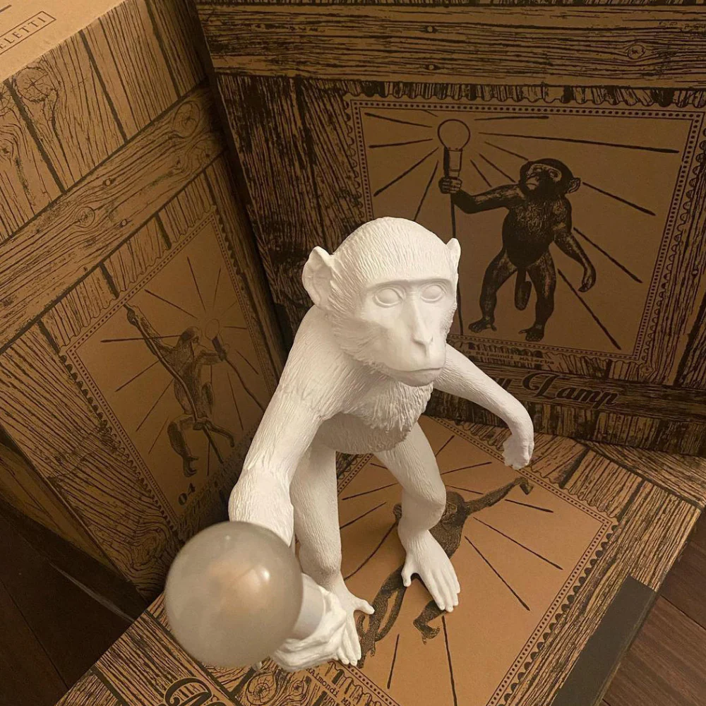 Whimsical Monkey Table Lamp - Sculptural Animal Art Desk Light - Image 12