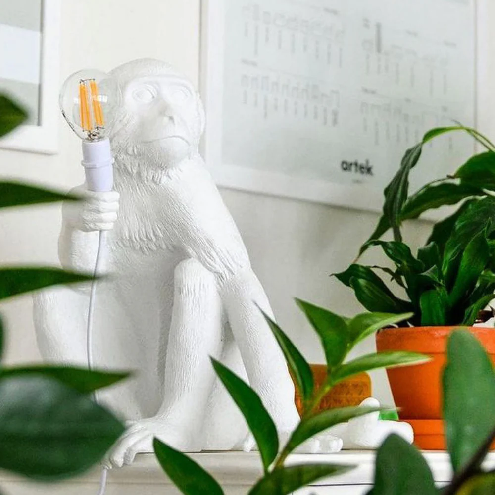 Whimsical Monkey Table Lamp - Sculptural Animal Art Desk Light - Image 21